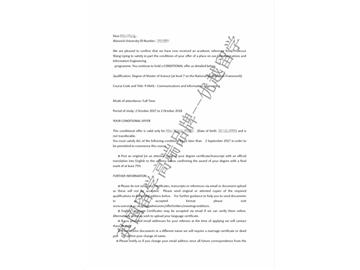 恭喜李同學獲得華威大學通信與信息工程專業碩士通知書