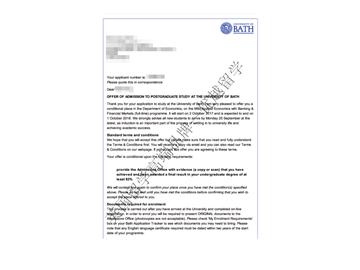 恭喜唐同學獲得巴斯大學應用經濟學專業碩士通知書