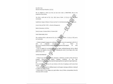 2018offer：恭喜朱同學獲得?？巳舜髮W法學專業博士通知書